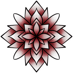 Colorful mandala illustration. Symmetry art. Zen meditation ornament. Chakra symbol