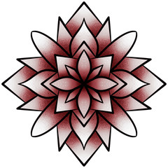 Colorful mandala illustration. Symmetry art. Zen meditation ornament. Chakra symbol