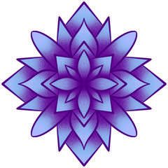 Colorful mandala illustration. Symmetry art. Zen meditation ornament. Chakra symbol