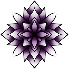 Colorful mandala illustration. Symmetry art. Zen meditation ornament. Chakra symbol