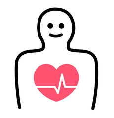 ハートの鼓動と人のアイコン