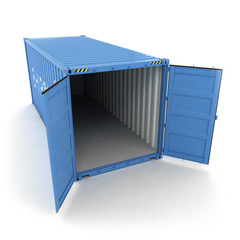 Open Shipping Container on a White (3d illustration)