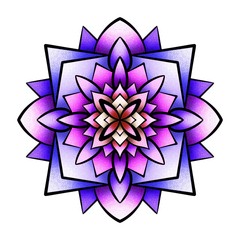 Colorful mandala illustration. Symmetry art. Zen meditation ornament. Chakra symbol