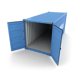 Open Shipping Container on a White (3d illustration)