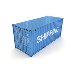 Shipping Container on a White (3d illustration)