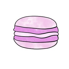 Colorful macaron illustration, Isolated macaron