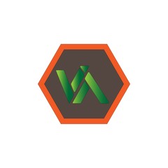 stock vector creative VA letter abstract logo icon design template for business corporate. minimalist concept logo design.