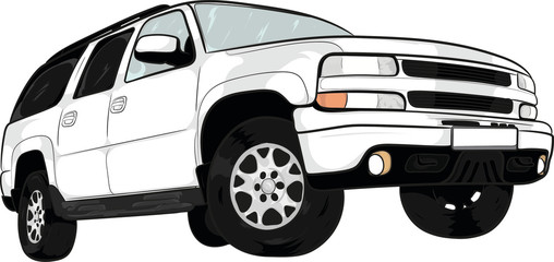 suburban, cartoon car, 4x4, chevy, cartoon truck, cartoon