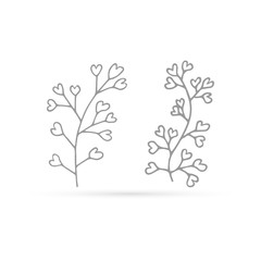 Doodle flower icon isolated on white, eco logo. Outline hand drawing line art. Shepherds bag for eco design, sketch flower. Coloring vector stock illustration