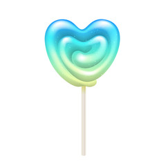 Colorful heart shape lollipop - sweet hard candy on stick.