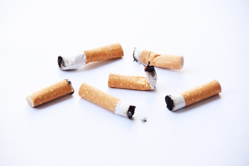cigarettes on white background