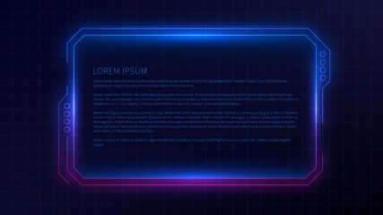 Futuristic frame template design for interface. Abstract glowing conceptual layout for ui, apps and game.