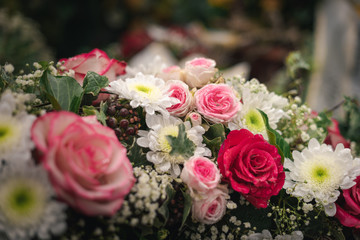 colorful flowers and beautiful roses