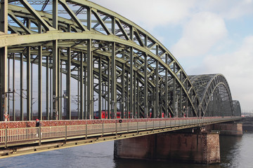 Hohenzollern steel arch bridge. Cologne, Germany