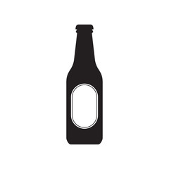 Beer bottle icon. Alcohol drink silhouette. Vector illustration.