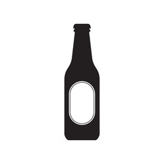 Beer bottle icon. Alcohol drink silhouette. Vector illustration.