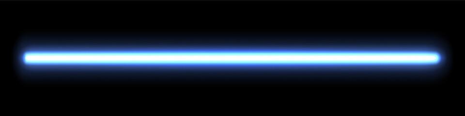 Neon glow stick. Blue laser ray. Fluorescent light ray. - obrazy, fototapety, plakaty