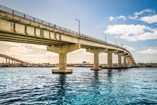 Bridge over water between Nassau and Paradise Island, Bahamas.