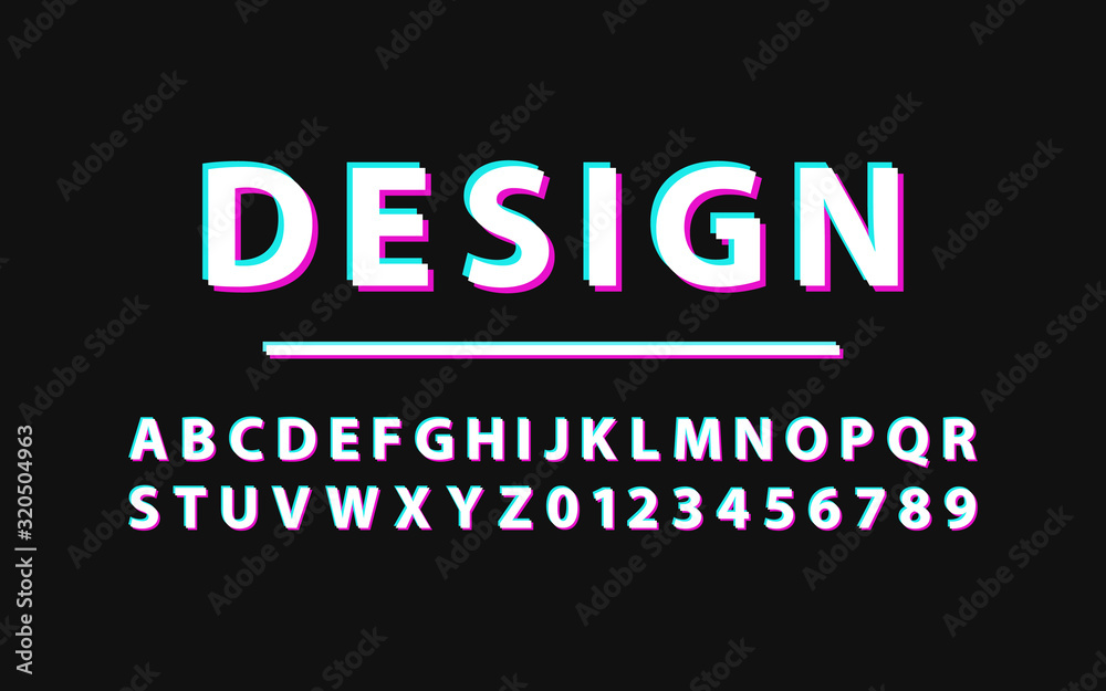Fototapete alphabet letters font and number. design and creative font and alphabet. vector illustraion.