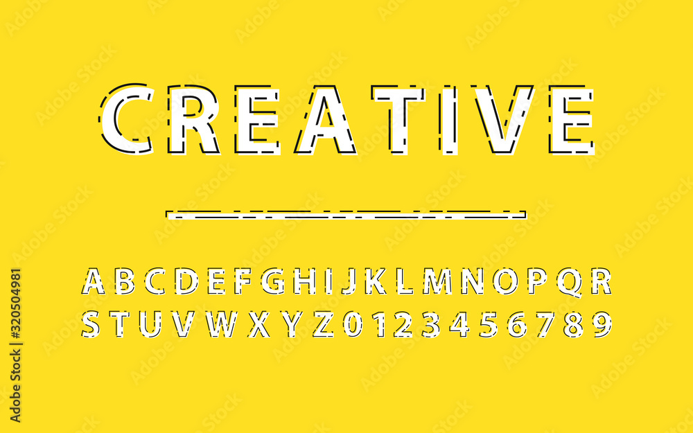 Fototapete alphabet letters font and number. design and creative font and alphabet. vector illustraion.