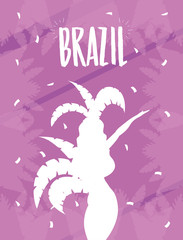 brazil carnival poster with beautiful garota dancing