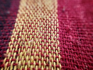 Cotton macro landscape in detailed view. Cotton threads in macro closeup detailed view. 