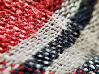 Cotton macro landscape in detailed view. Cotton threads in macro closeup detailed view. 