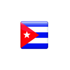 square Cuba  flag. National flag of Cuba