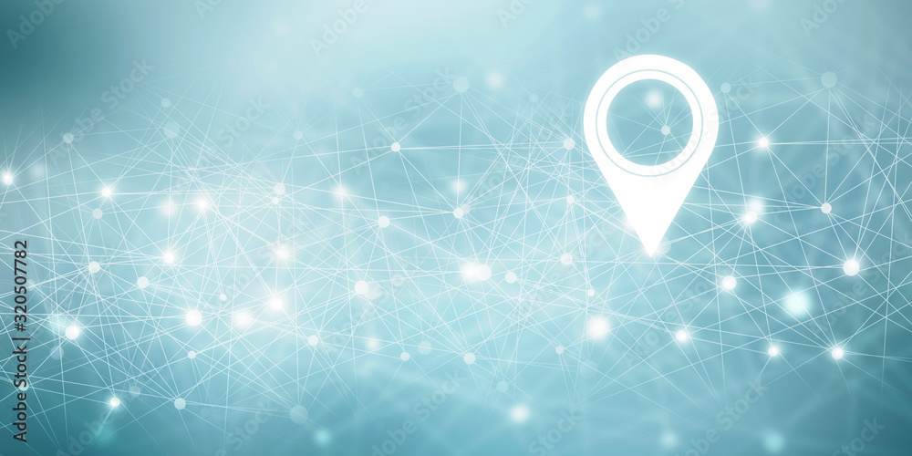 Aufkleber 2d rendering red map pointer