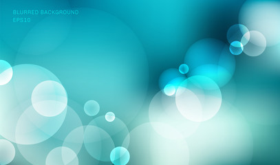 Abstract blurred blue sky background with bokeh light effect.