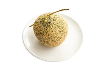 cantaloupe melon isolate on a white background
