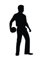 Bowling player silhouette vector