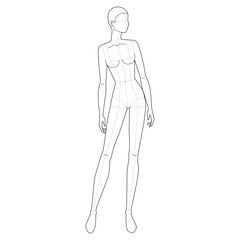 Fashion template of standing women. 