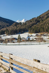 Alto Adige - Ahrntal - Luttach. Alpine farmhouses. Winter time, january 2020. 