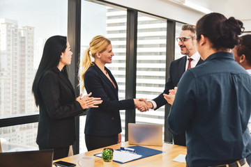 Business team meeting in office teamwork planing marketing project