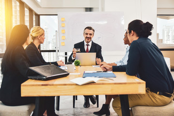 Business team meeting in office teamwork planing marketing project