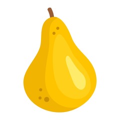 Yellow pear fruit icon isolated on white background. Vector illustration