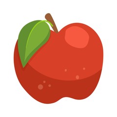 Red apple icon isolated on white background. Vector illustration