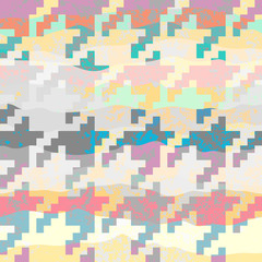 Seamless geometric pattern. Classic Hounds-tooth pattern in geometric collage style with grunge effect. Vector image.