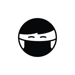 Man with mask for protect virus or pollution icon vector