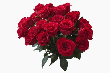 Splendid bouquet of roses isolated on the white background