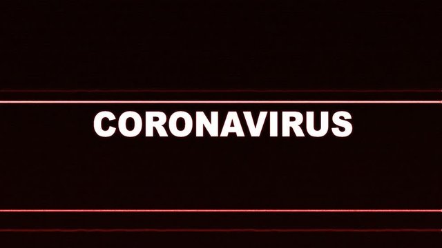 Coronavirus Glitch Text Animation, Background, Loop, with Alpha Matte, 4k
