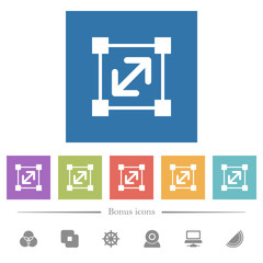 Resize element flat white icons in square backgrounds
