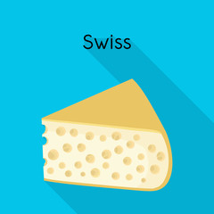 Vector illustration of chees and swiss logo. Web element of chees and piece stock symbol for web.