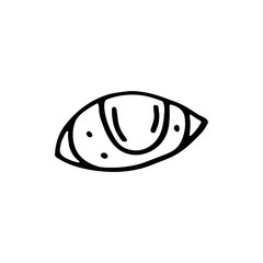 Eye, human organ body cartoon hand drawn doodle vector illustration, icon, sticker. Black line art design. Isolated on white background. Easy to change color. Medicine, health care, protection.