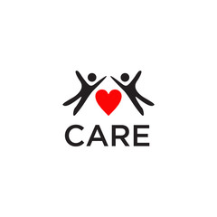 Human care logo design vector template icon