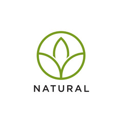 Nature leaf icon logo design vector template