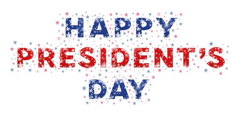 Happy Presidents Day. Typography of presidents day decorated with stars