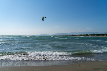 Water fun and kiteboarding in Ada Bojana, Montenegro