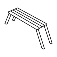 Park bench vector icon.Outline.line vector icon isolated on white background park bench.